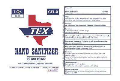 1 Qt Label (7   1 Qt Gel X Bottle)